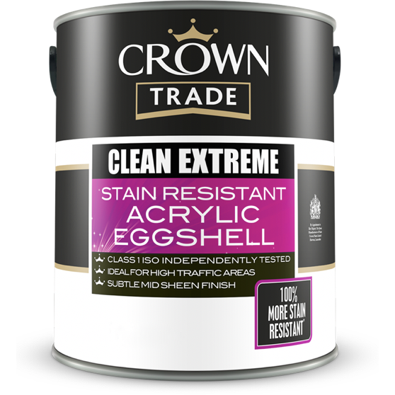 Crown Trade Clean Extreme Durable Acrylic Eggshell Paint - Buy Paint Online