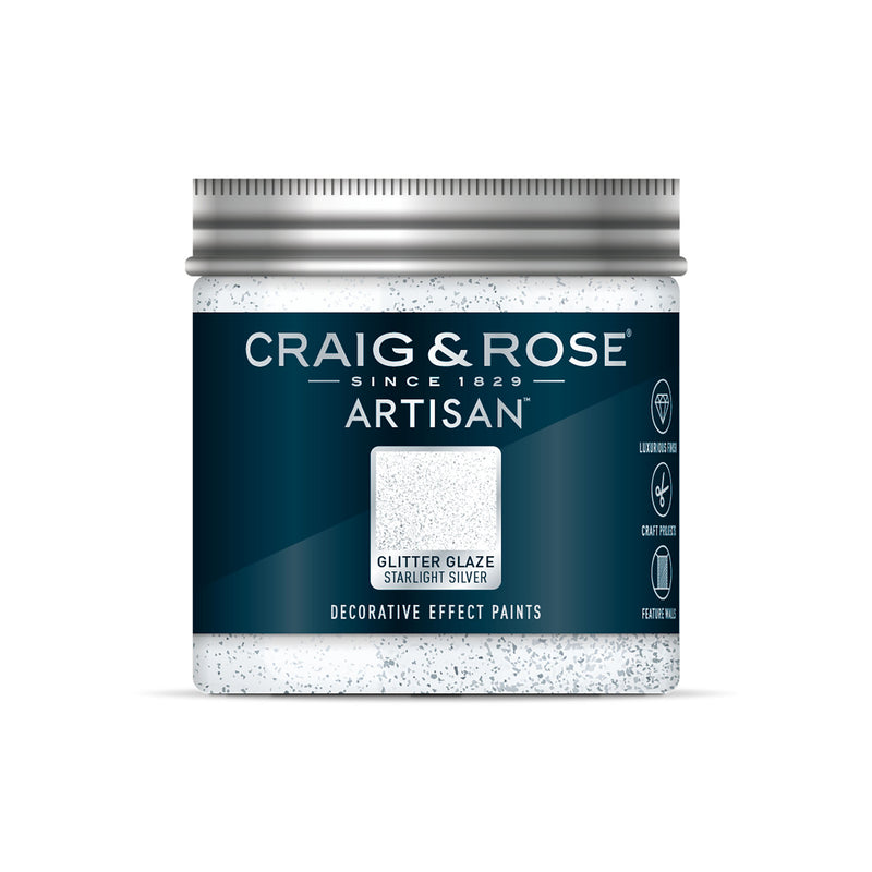 Craig & Rose Artisan Glitter Effects Paint - Starlight Silver