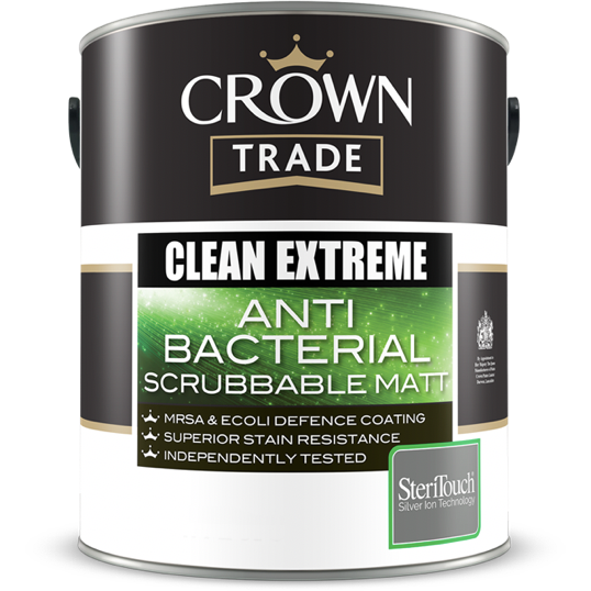 Crown Trade Clean Extreme Anti-Bacterial Scrubbable Matt Paint - Buy Paint Online