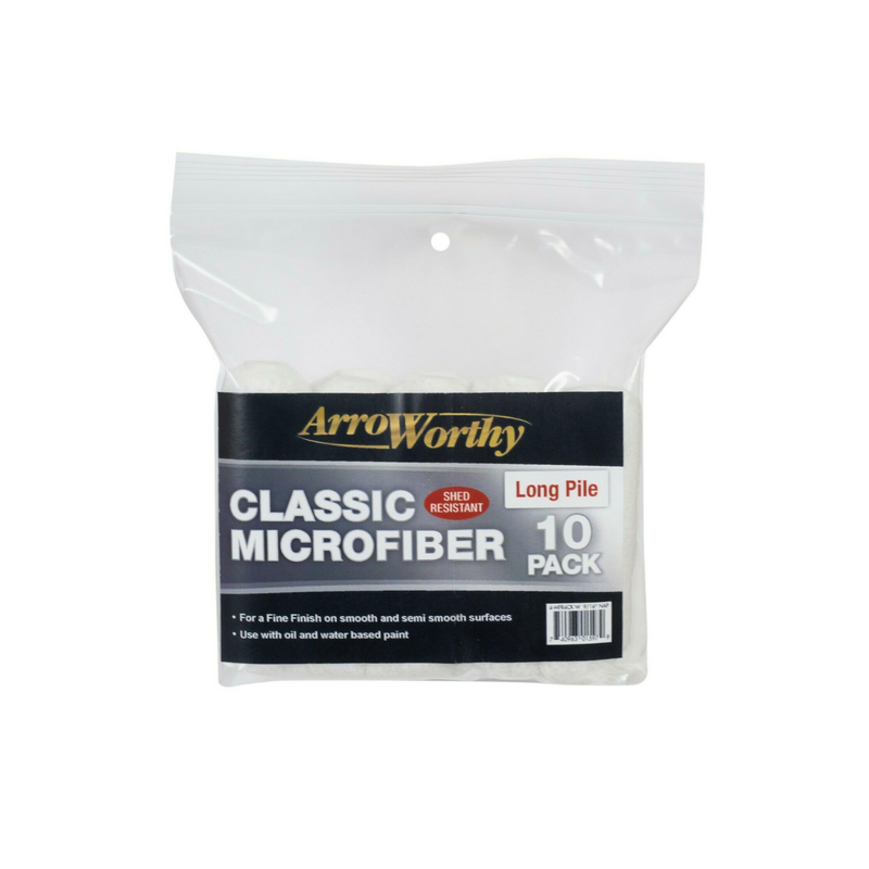 Arroworthy Classic 4" Microfibre Mini Rod Style Ten Pack Long Pile