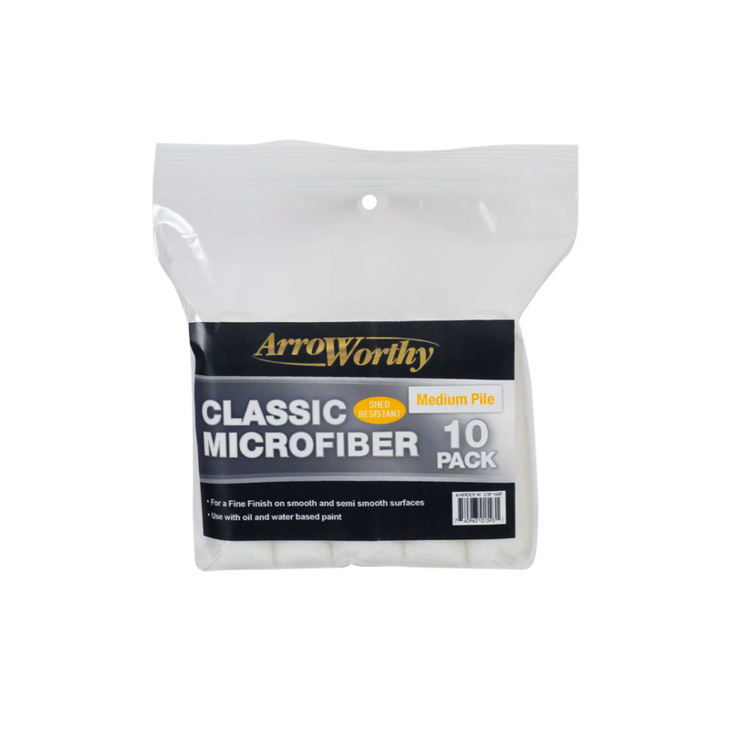 Arroworthy Classic 4" Microfibre Mini Rod Style Ten Pack Medium Pile